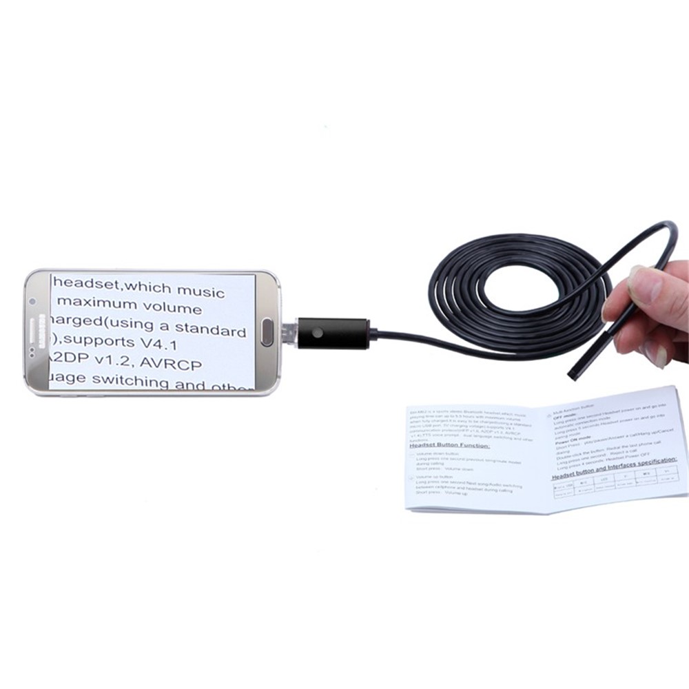 AN99 5M 7mm 6-LED Android PC USB Waterproof Endoscope Inspection Video Camera - Black-8