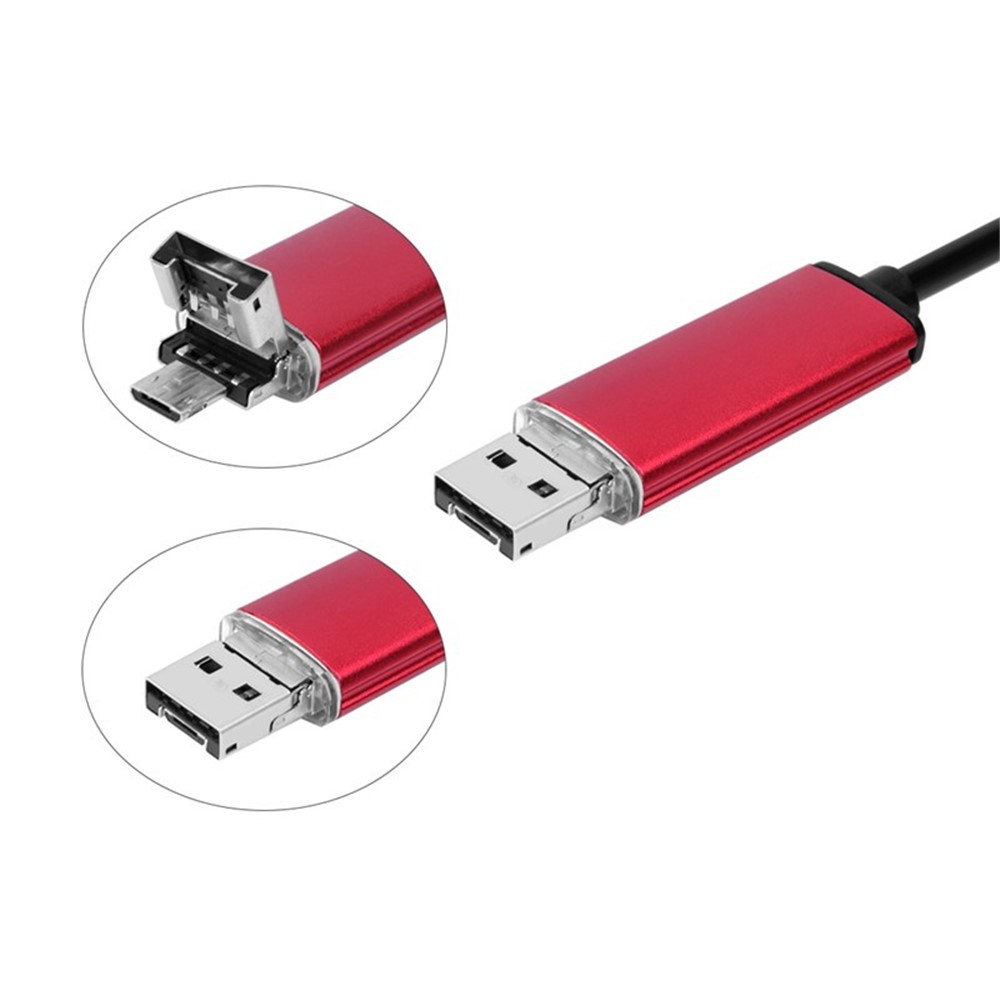 AN99 Android PC de 5m de 7mm de 7 mm de 6 mm Câmera de Vídeo de Inspeção de Endoscópio USB - Vermelho