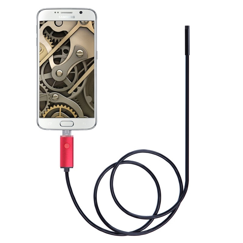 AN99 Waterproof 5M 7mm 6-LED PC Android PC USB Endoscopy Inspection Camera - Rosso