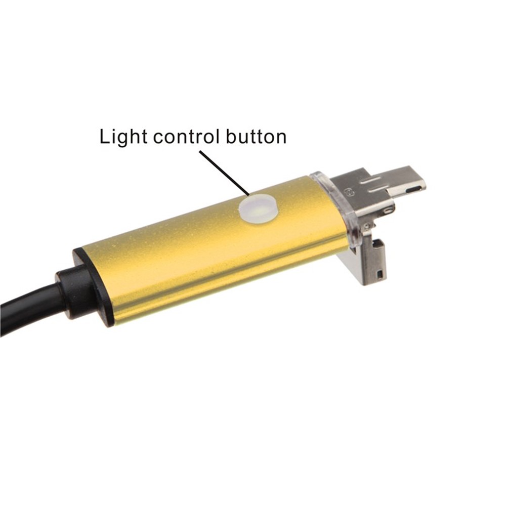 AN99 5M 6-LED 7mm Android PC USB Waterproof Endoscope Inspection Video Camera - Gold Color-4