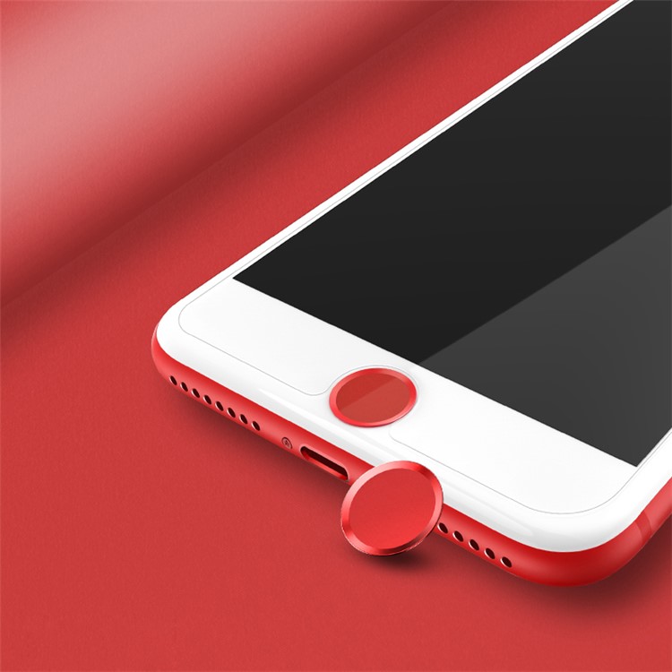USAMS US-ZB026 Plated Fingerprint Identification Home Key Protection Sticker for iPhone iPad - Red-1