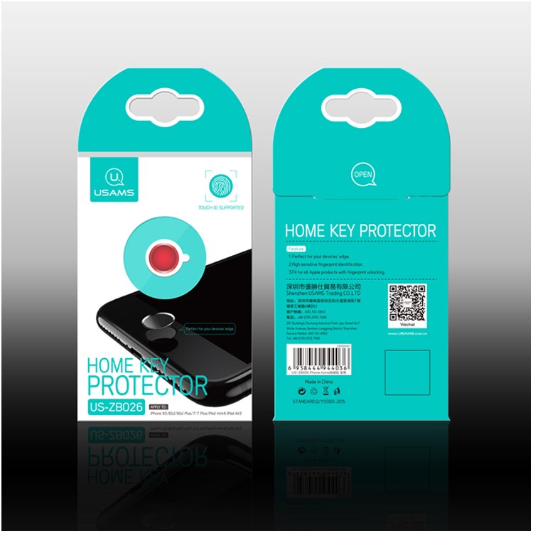 USAMS US-ZB026 Plated Protective Fingerprint Identification Home Key Sticker for iPhone iPad - Gold Color-4