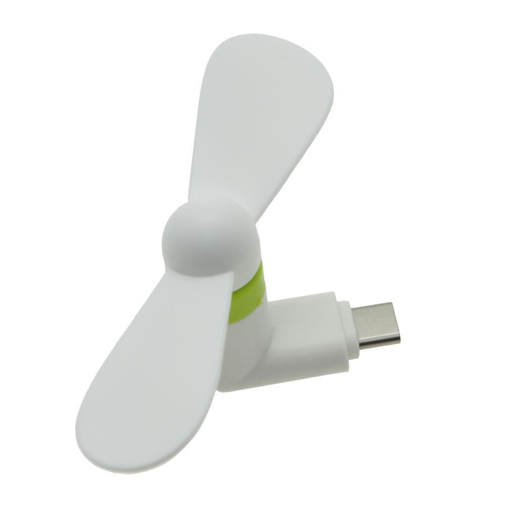 Two Blades Mini Portable Fan OTG USB 3.1 Type C Cooling Fan for Samsung Galaxy S8/LG G6 Etc. - White-3