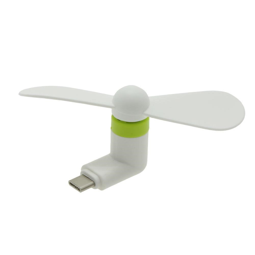Two Blades Mini Portable Fan OTG USB 3.1 Type C Cooling Fan for Samsung Galaxy S8/LG G6 Etc. - White-4