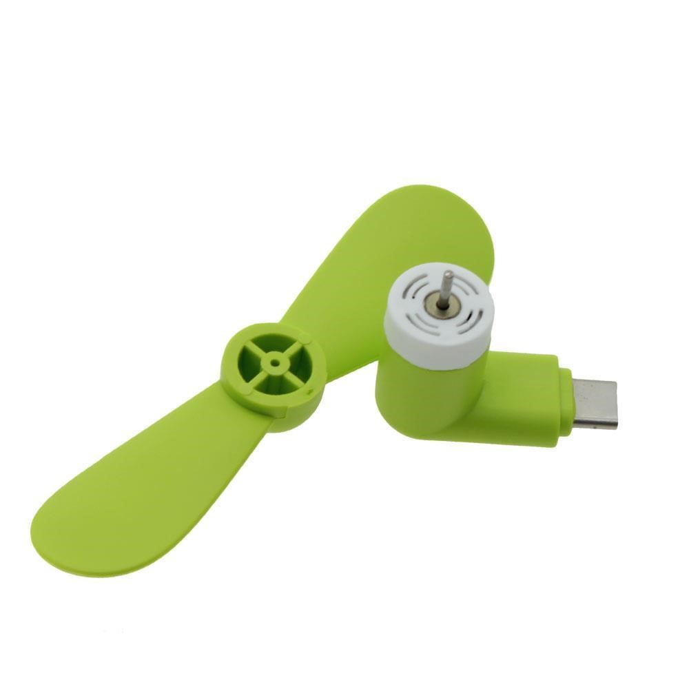USB Type C Flexible TPE Mini Cooling Fan for Samsung Galaxy S8/LG G6 Etc. - Green-2