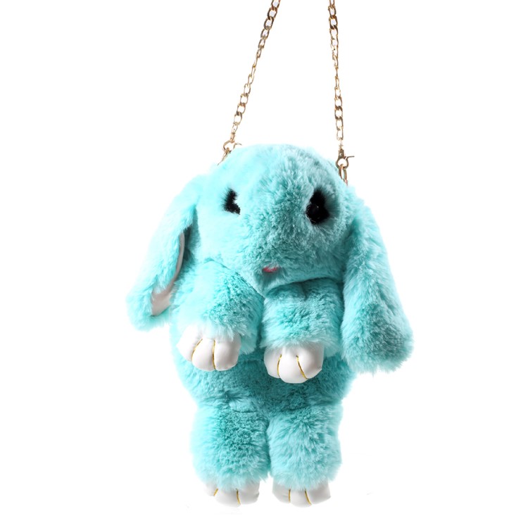Cute Cartoon Rabbit Shoulder Bag Backpack, Size: 36 x 18cm - Cyan-1