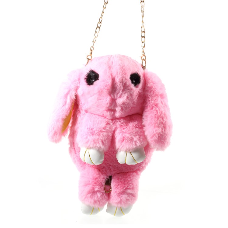 Cute Cartoon Rabbit Soft Plush Shoulder Bag Backpack, Size: 36 x 18cm - Rose-1
