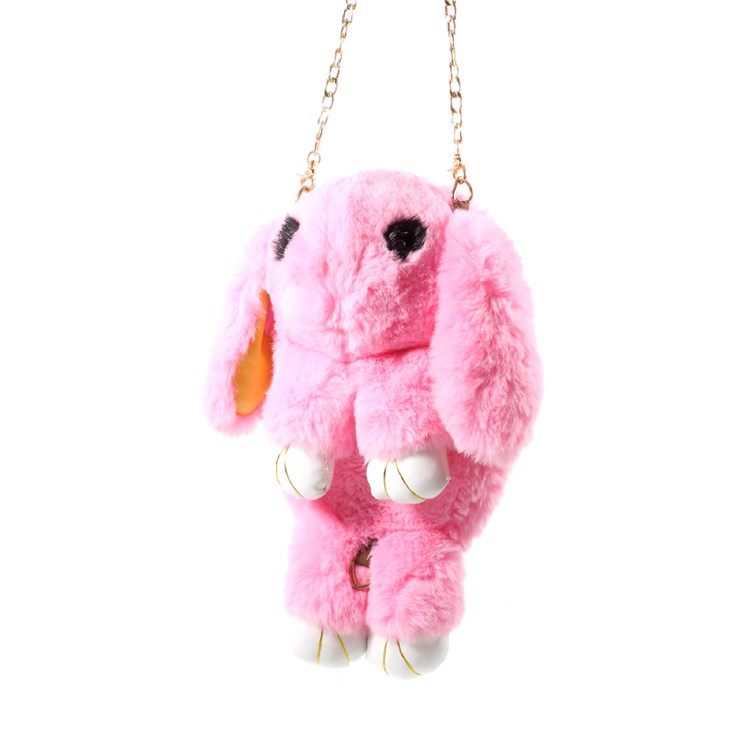 Cute Cartoon Rabbit Soft Plush Shoulder Bag Backpack, Size: 36 x 18cm - Rose-2