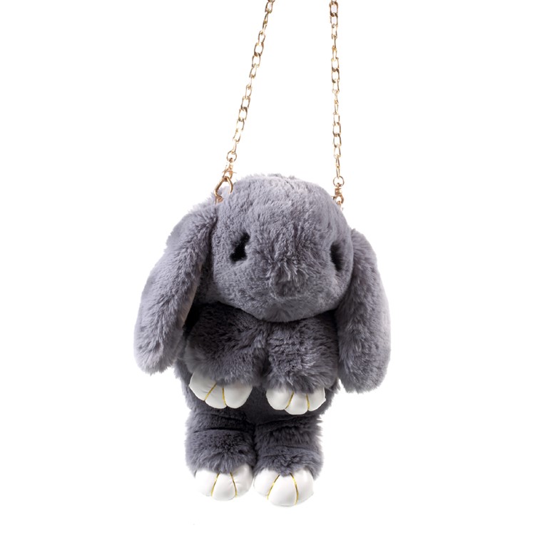 Cute Cartoon Rabbit Shopping Shoulder Bag Backpack, Size: 36 x 18cm - Grey-1