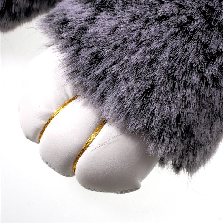 Lovely 3D Fluffy Rabbit Shape Zipper Sling Bag with Metal Chain for iPhone 7 Plus-9