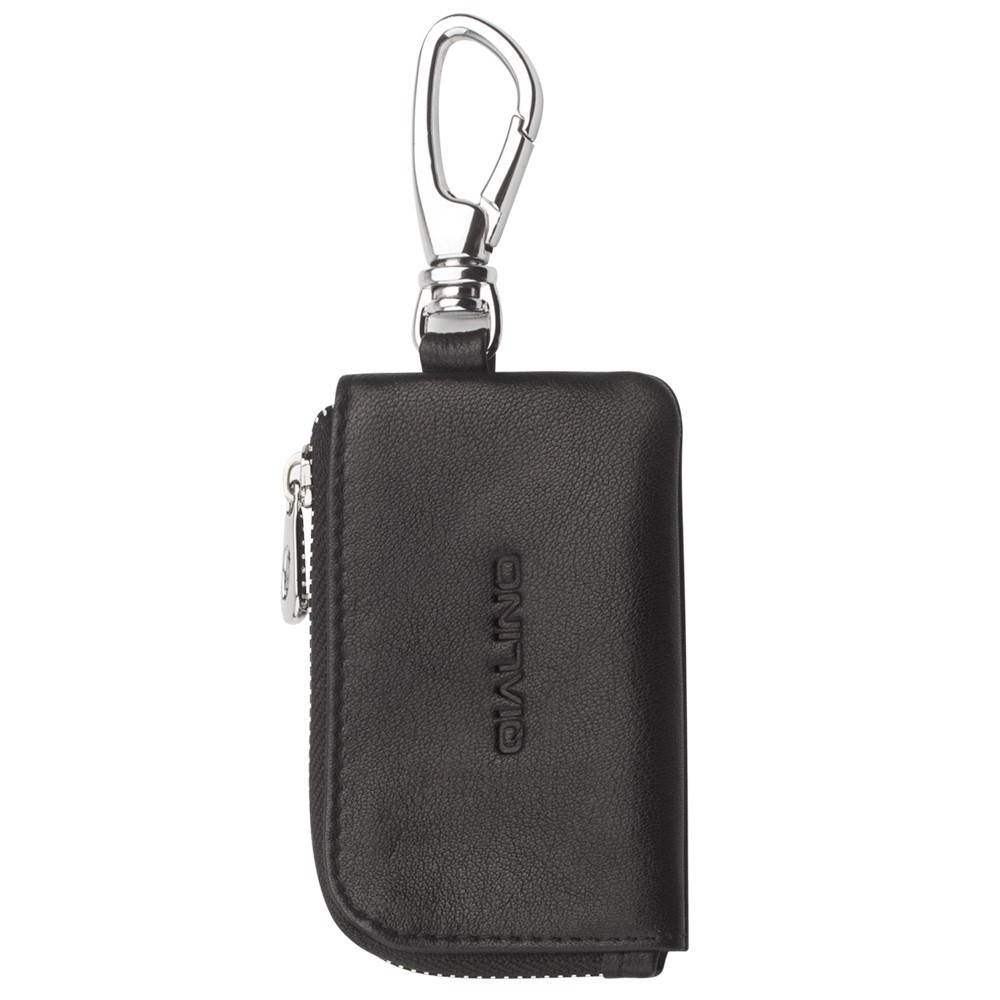 QIALINO Cowhide Leather for Apple Airpods Earphone Storage Bag - Black-4