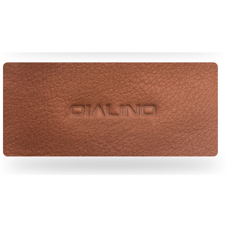 QIALINO Cowhide Leather for Apple Airpods Earphone Carrying Bag - Brown-11