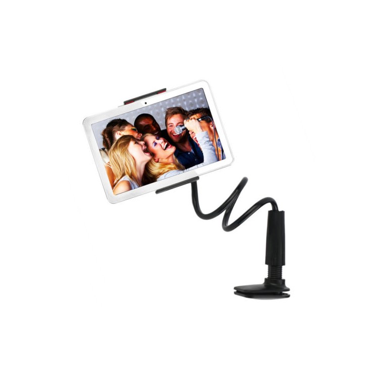 Universal Gooseneck Lazy Desktop Stand 360 Degree Rotating Mount Holder for Smartphone Tablet - Black-2