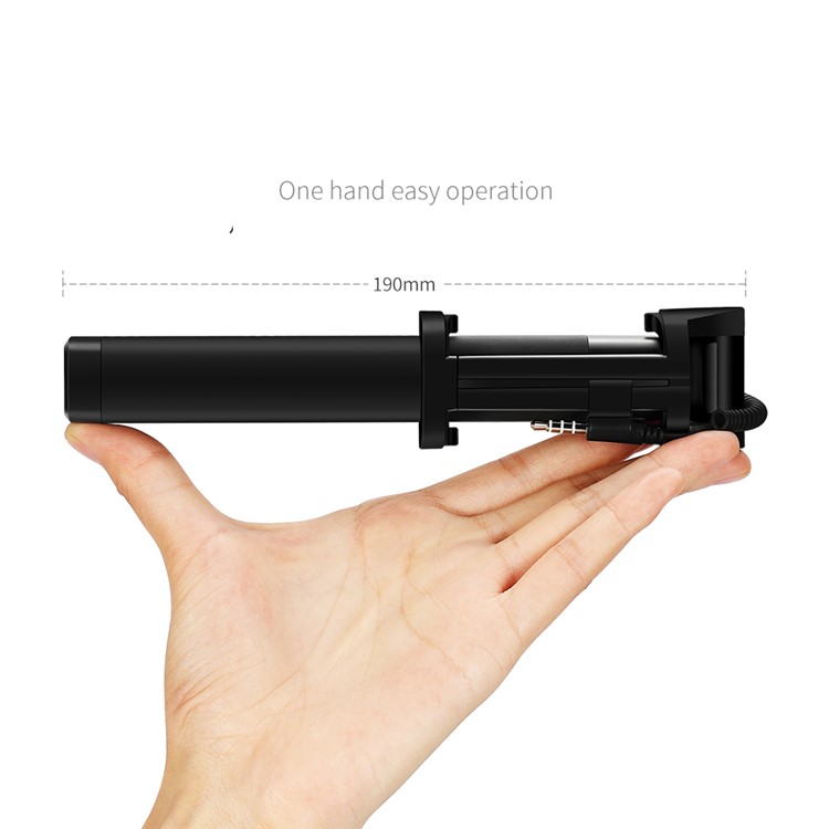 JOYROOM ZB12 Foldable Extendable Wire Control Selfie Stick for iPhone Samsung Huawei - Black-3