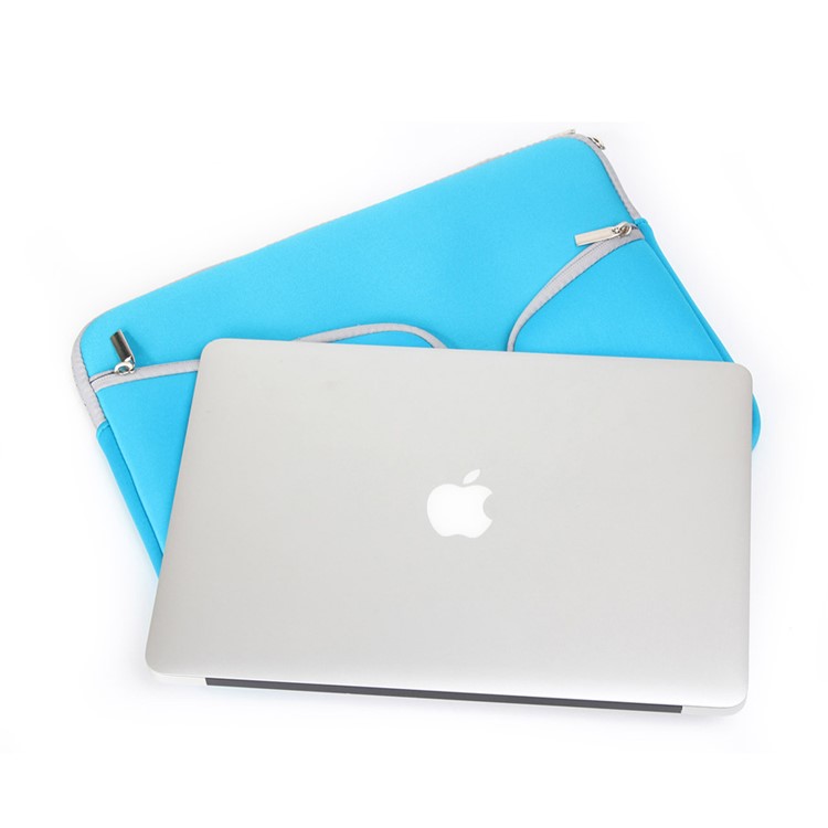 Étui à Manches de Poche à Fermeture Éclair à Double Fermeture à la Ferme Pour MacBook Air 11,6 Pouces / MacBook 12 Pouces Avec Écran de Rétine - Bleu-4