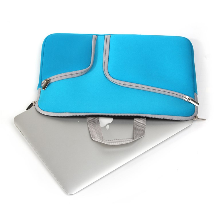 Étui à Manches de Poche à Fermeture Éclair à Double Fermeture à la Ferme Pour MacBook Air 11,6 Pouces / MacBook 12 Pouces Avec Écran de Rétine - Bleu-5