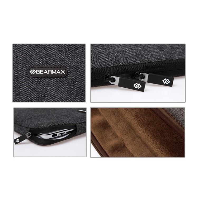 GEARMAX England Style Laptop Sleeve Bag for MacBook 13.3 inch iPad Pro, Size: 36 x 26cm - Black-10