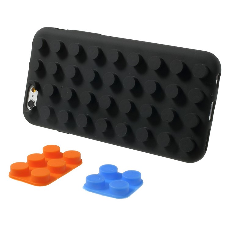 Building Block Design Protective Silicone Case for iPhone 6 / 6s - Black-5