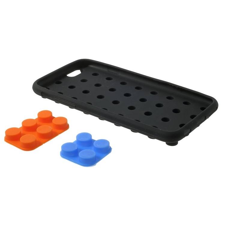 Building Block Design Protective Silicone Case for iPhone 6 / 6s - Black-6