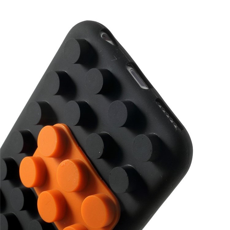 Building Block Design Protective Silicone Case for iPhone 6 / 6s - Black-8