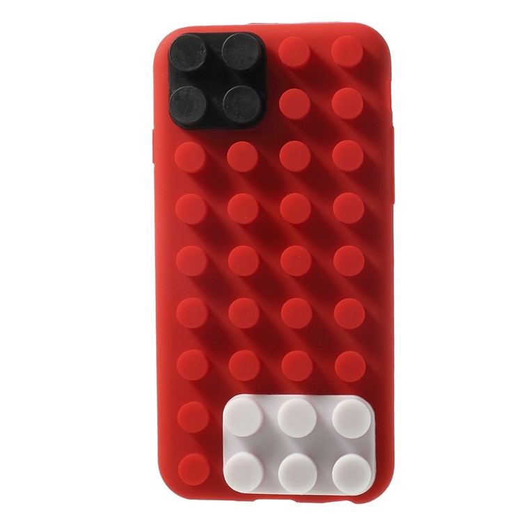 For iPhone 6 / 6s Building Block Design Silicone Cover Protector - Red-2