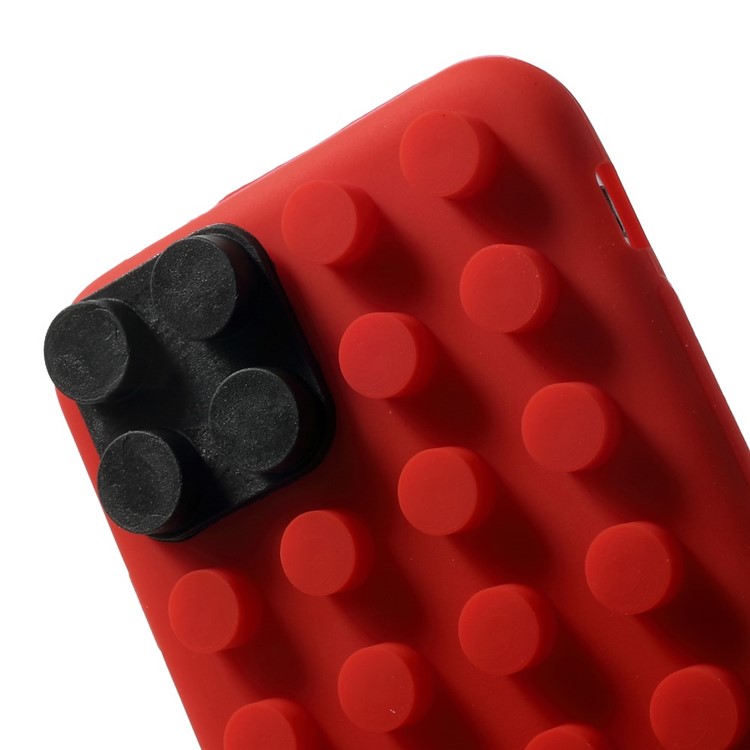 For iPhone 6 / 6s Building Block Design Silicone Cover Protector - Red-6