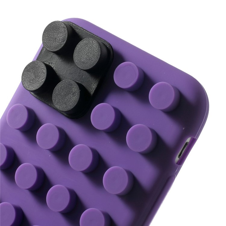 For iPhone 6 / 6s Building Block Design Silicone Shell Cover - Purple-6