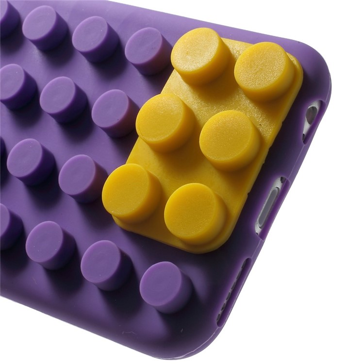 For iPhone 6 / 6s Building Block Design Silicone Shell Cover - Purple-7