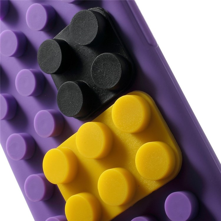 For iPhone 6 / 6s Building Block Design Silicone Shell Cover - Purple-8