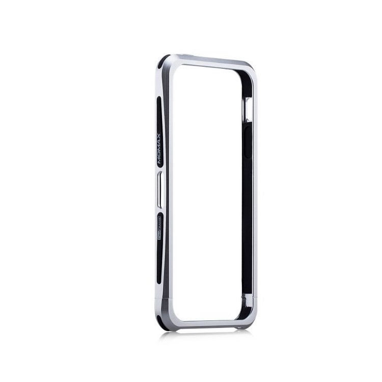 MOMAX Pro Streamlined Metal + Silicone Frame Cover for iPhone SE 5s 5 - Silver-7
