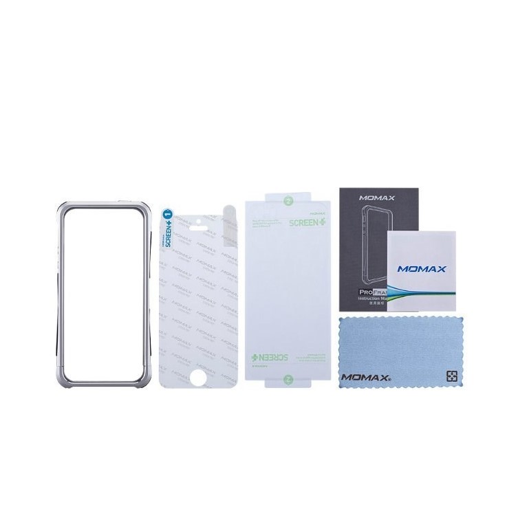 MOMAX Pro Streamlined Metal + Silicone Frame Cover for iPhone SE 5s 5 - Silver-8