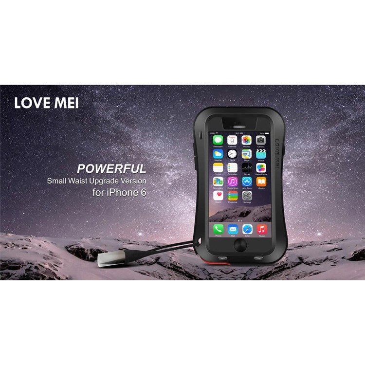 LOVE MEI Small Waist Dropproof Shockproof Dustproof Cover for iPhone 6 6s 4.7 - Black-9