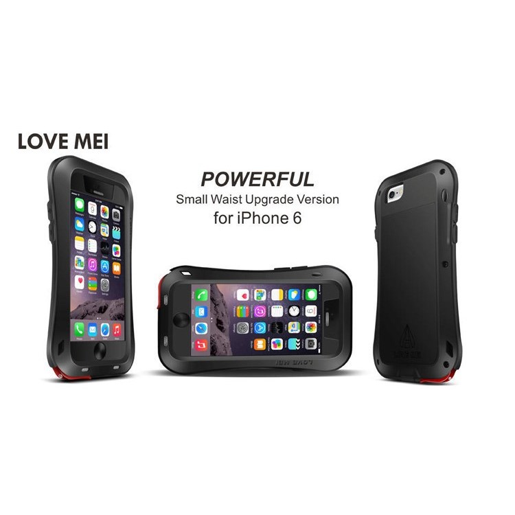 LOVE MEI Small Waist Dropproof Shockproof Dustproof Cover for iPhone 6 6s 4.7 - Black-6