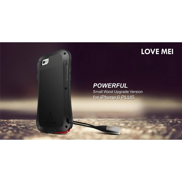 LOVE MEI for iPhone 6 Plus / 6s Plus Small Waist Dropproof Shockproof Dustproof Cover - Black-8