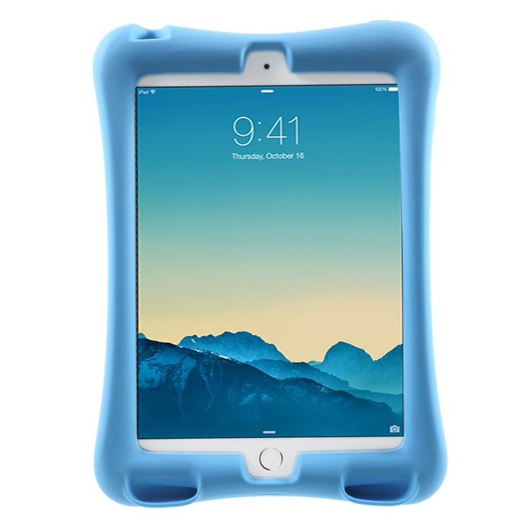 Hard Plastic/Soft Silicone Protective Case with Stand for iPad Mini 3 - Blue-2
