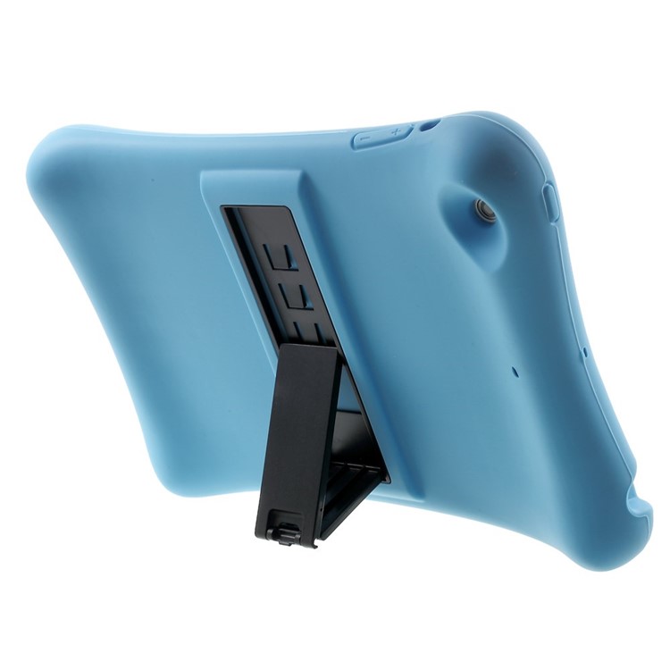 Hard Plastic/Soft Silicone Protective Case with Stand for iPad Mini 3 - Blue-4