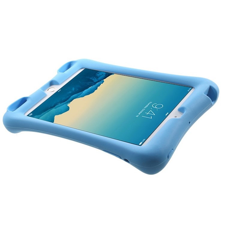Hard Plastic/Soft Silicone Protective Case with Stand for iPad Mini 3 - Blue-5