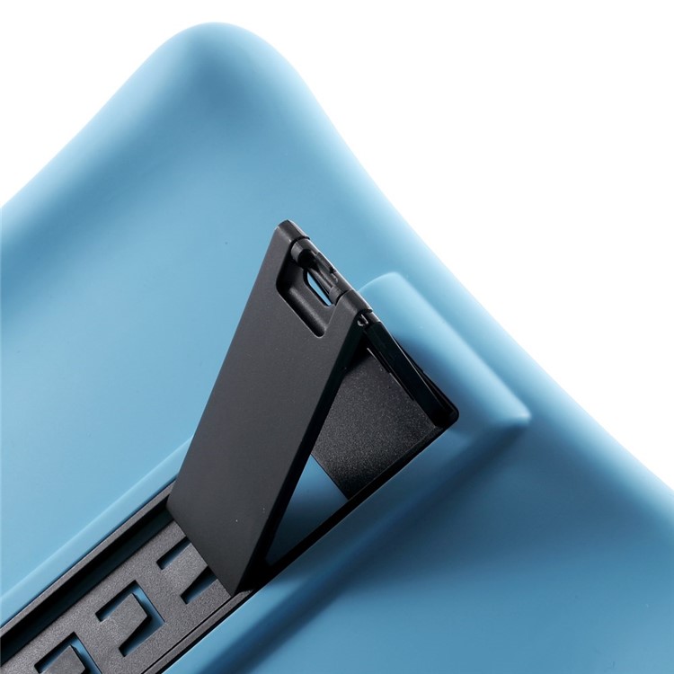 Hard Plastic/Soft Silicone Protective Case with Stand for iPad Mini 3 - Blue-6
