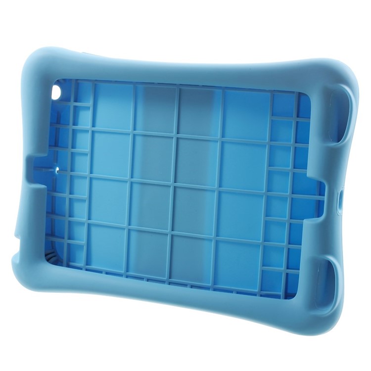Hard Plastic/Soft Silicone Protective Case with Stand for iPad Mini 3 - Blue-9