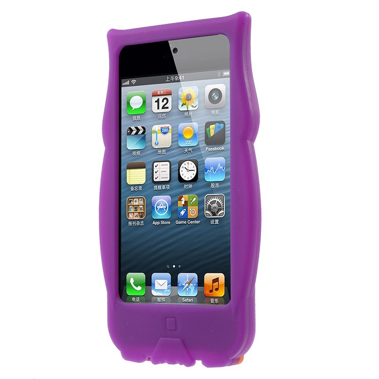 Owl Shape Silicone Protective Case for iPod Touch 6 / Touch 5 - Purple-2