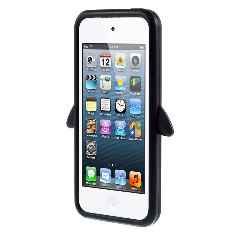 3D Penguin Silicone Case for iPod Touch 5 / Touch 6 - Black-2