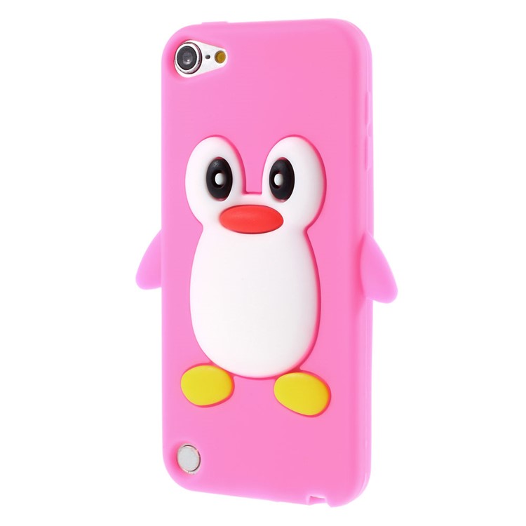 3D Penguin Silicone Protective Cover for iPod Touch 5 / Touch 6 - Rose-3