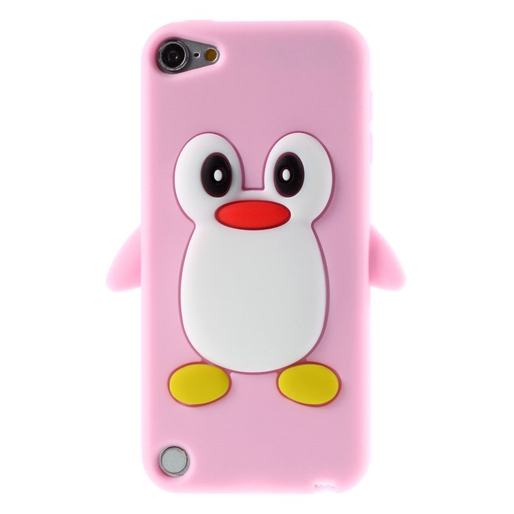 3D Penguin Silicone Shell for iPod Touch 5 / Touch 6 - Pink-1