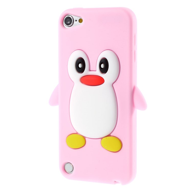 3D Penguin Silicone Shell for iPod Touch 5 / Touch 6 - Pink-3
