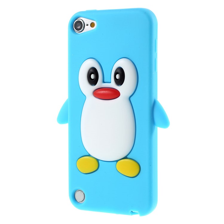 3D Penguin Silicone Cover for iPod Touch 5 / Touch 6 - Light Blue-3