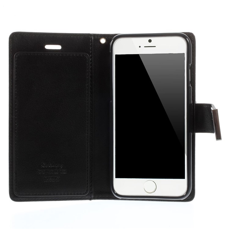 Mercury GOOSPERY Rich Diary Wallet Leather Case for iPhone 6s 6 4.7 inch - Black-4