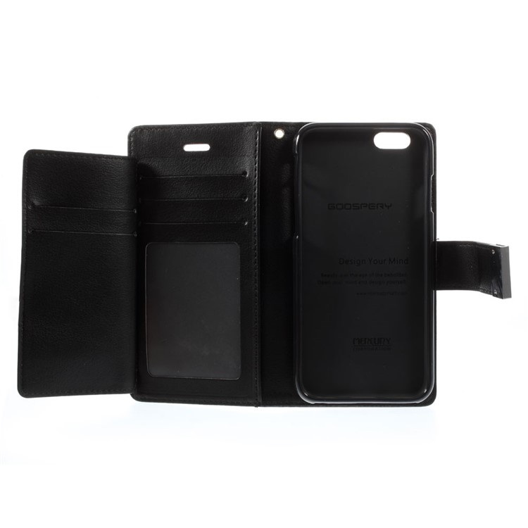 Mercury GOOSPERY Rich Diary Wallet Leather Case for iPhone 6s 6 4.7 inch - Black-7