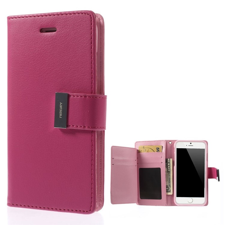 Mercury GOOSPERY Rich Diary Wallet Leather Cover for iPhone 6s / 6 4.7 inch - Rose-1