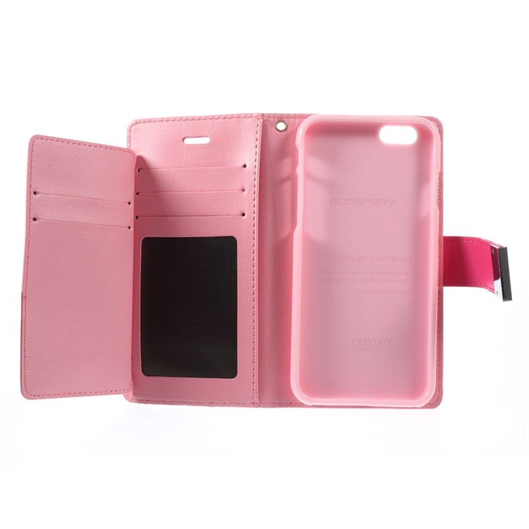 Mercury GOOSPERY Rich Diary Wallet Leather Cover for iPhone 6s / 6 4.7 inch - Rose-7
