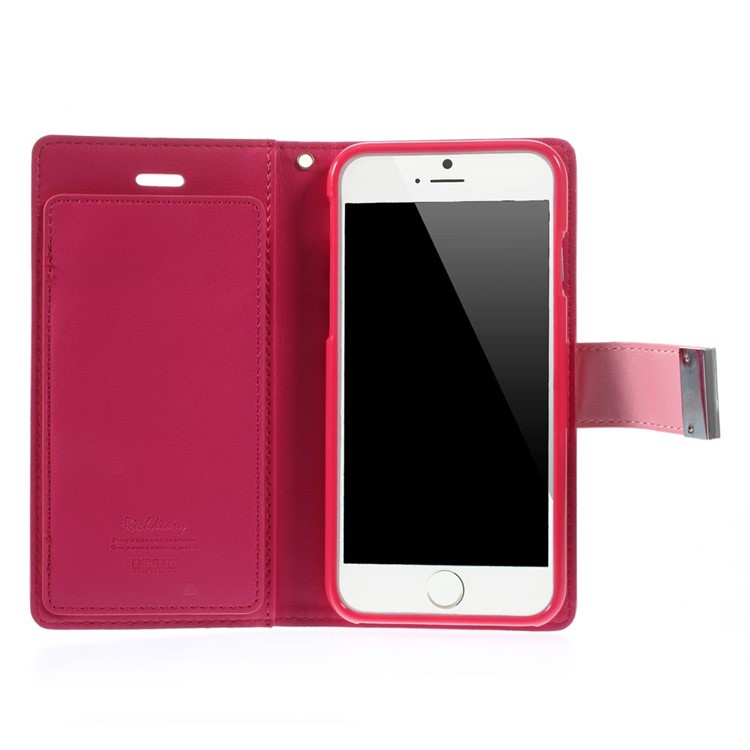 Mercury GOOSPERY Rich Diary Leather Wallet Case for iPhone 6s 6 4.7 inch - Pink-4